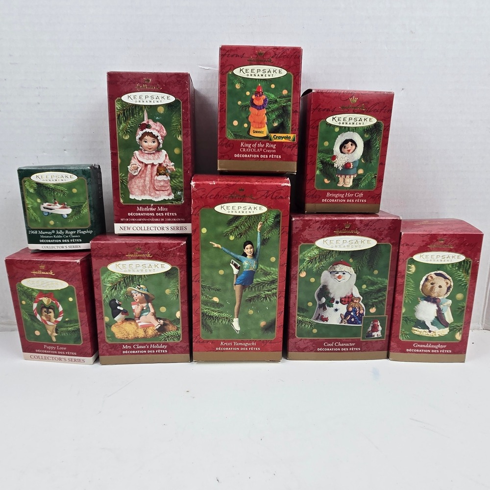 Hallmark Keepsake Ornament Mixed Lot of 9 Vtg 2000 and 2001 in Boxes READ